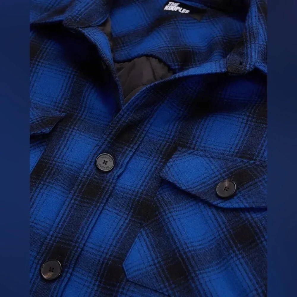 THE KOOPLES Blue Plaid Wool Overshirt Jacket - Size S- NWT